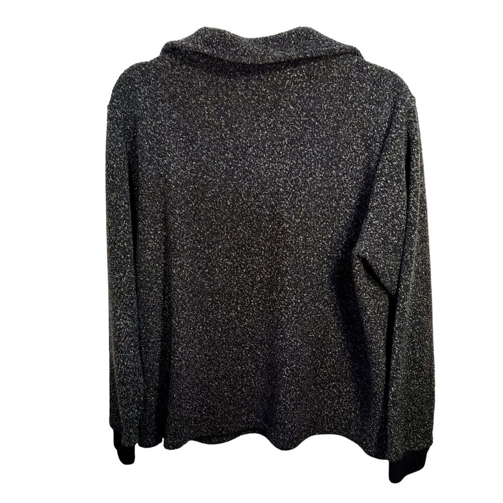 I Active 1/4 Zip Pullover Sweater Top Womens L Gray Heathered Layered Lined Soft - Picture 2 of 12